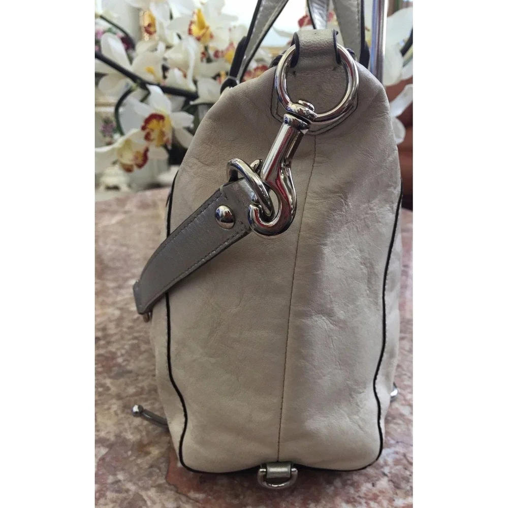 COACH ASHLEY IVORY/CREAM LEATHER SATCHEL TOTE‎ SHOULDER BAG F19247 EUC